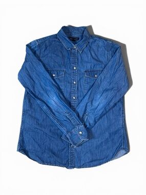 Banana Republic Button Down Top Denim Blue Size Medium